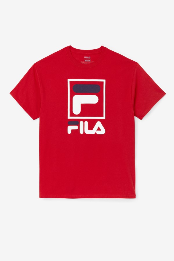 Red/White/Navy stacked tee shirt Fila