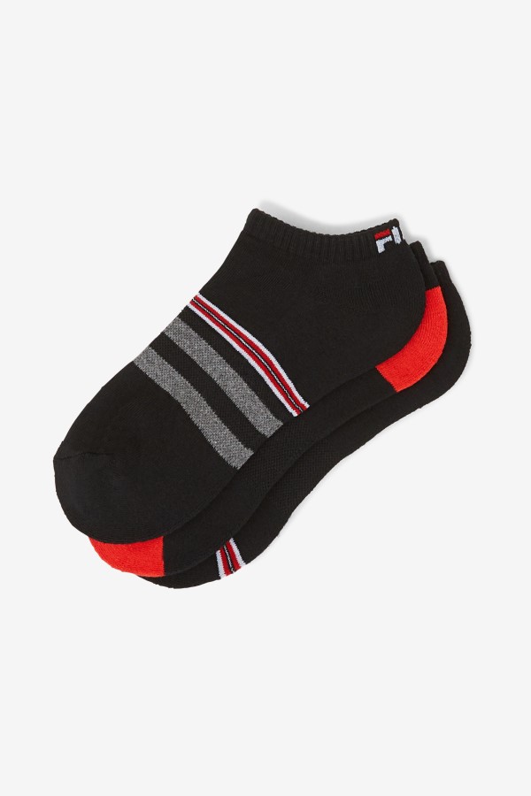 Men\'s Striped No Show Sock 3-Pack Fila Black
