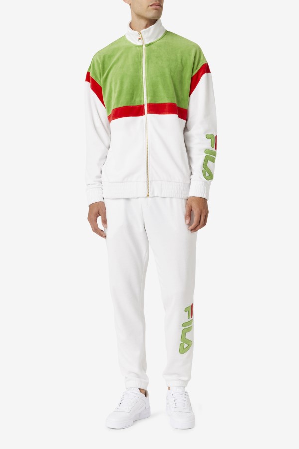 Fila Mansur Velour Pant White/Forest Green/Red