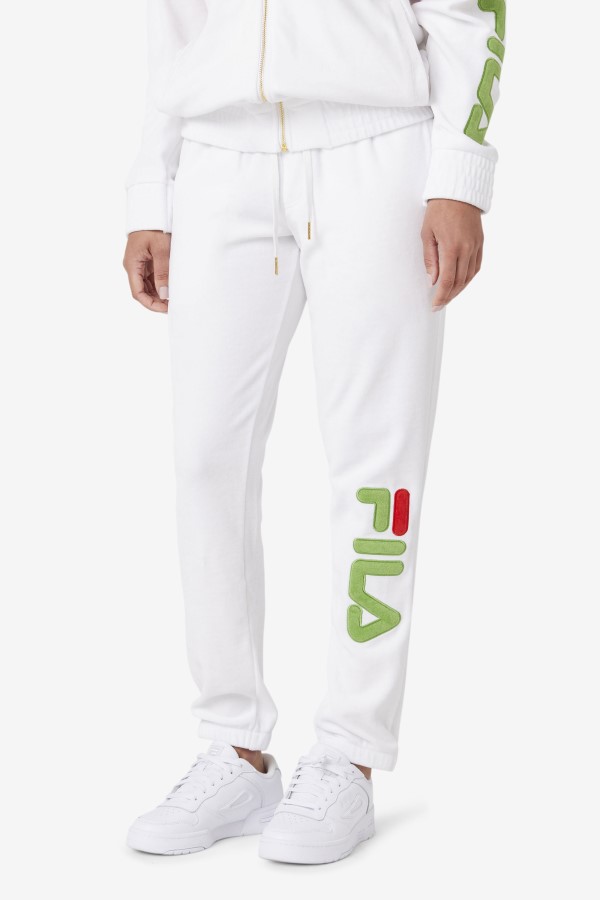 Fila Mansur Velour Pant White/Forest Green/Red