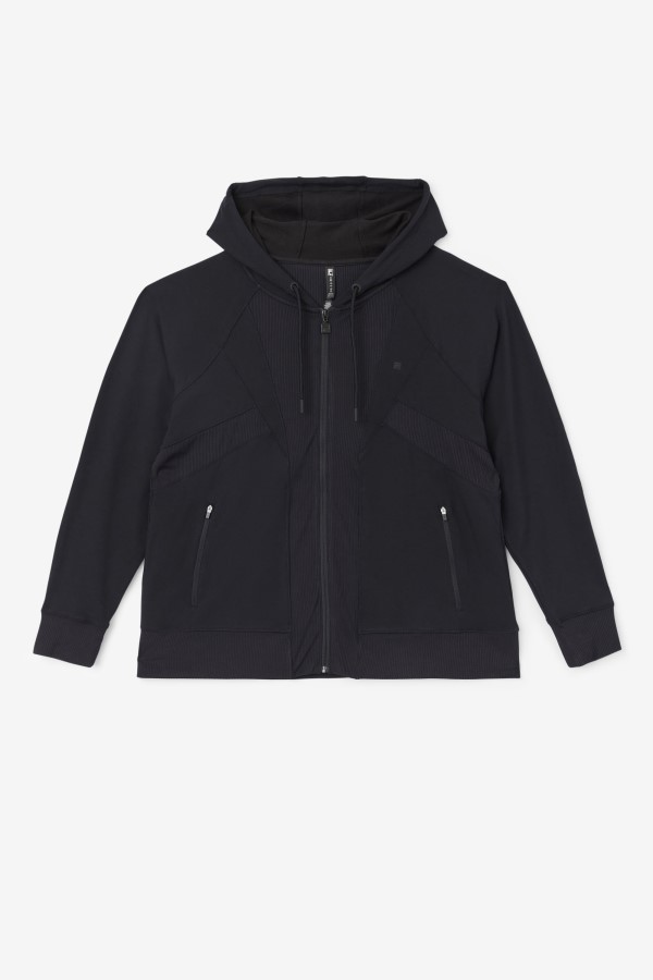 Fi-Lux Texture Black Full Zip Hoodie Fila