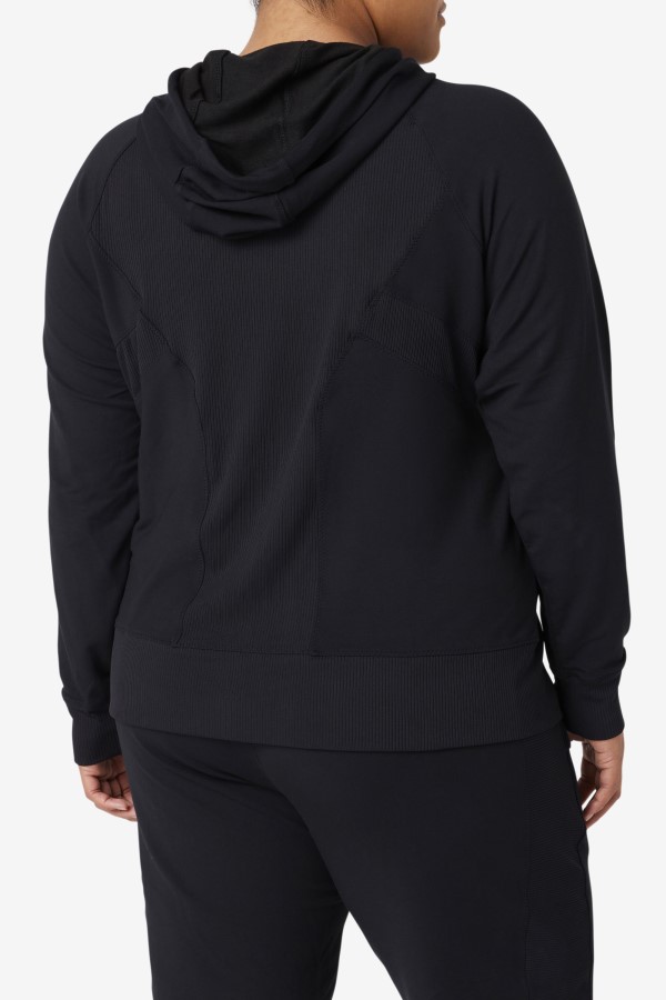 Fi-Lux Texture Black Full Zip Hoodie Fila