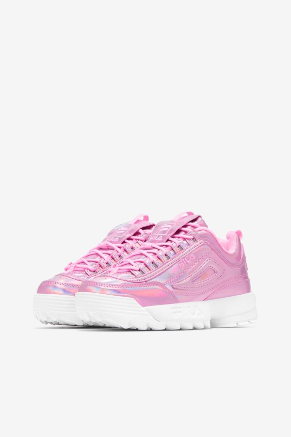 Cotton Candy/White Women\'s Disruptor 2 Premium Iridescent Snake Fila