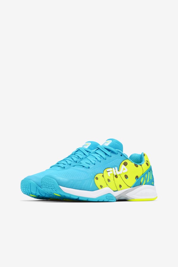 Bluefish/White/Yellow Fila Women\'s Volley Zone