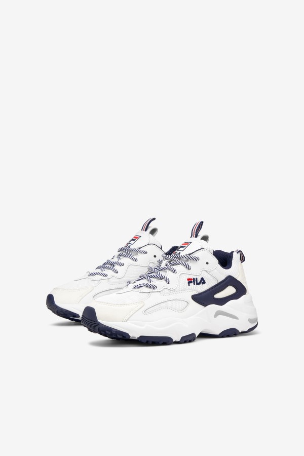 Fila White/Navy/Red big kids\' ray tracer
