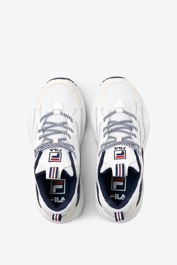 Fila White/Navy/Red big kids\' ray tracer