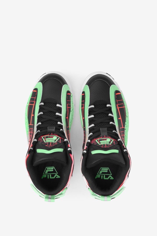 Fila Black/Fiery Coral/Green Ash Little Kids\' Grant Hill 2