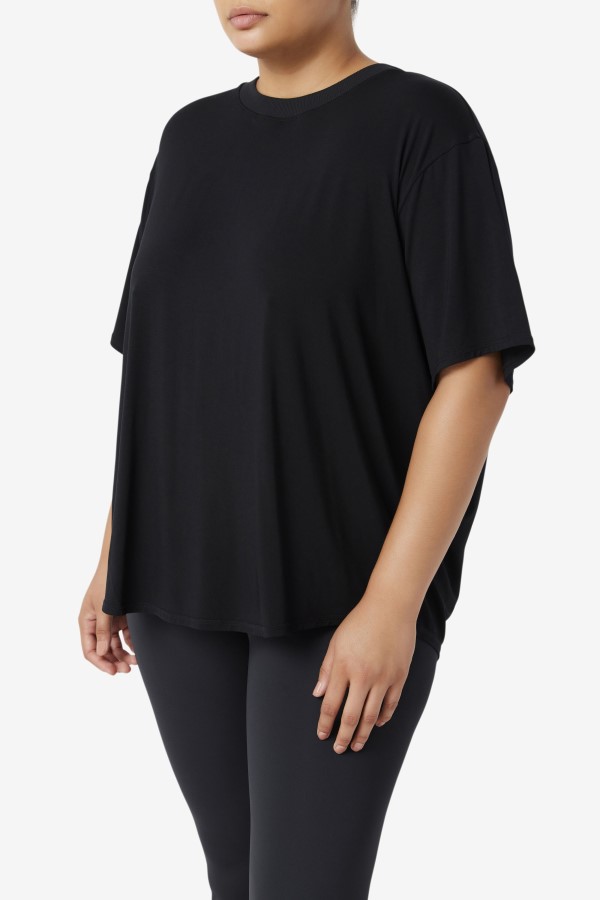 Black Fila Fi-Lux Short Sleeve Top
