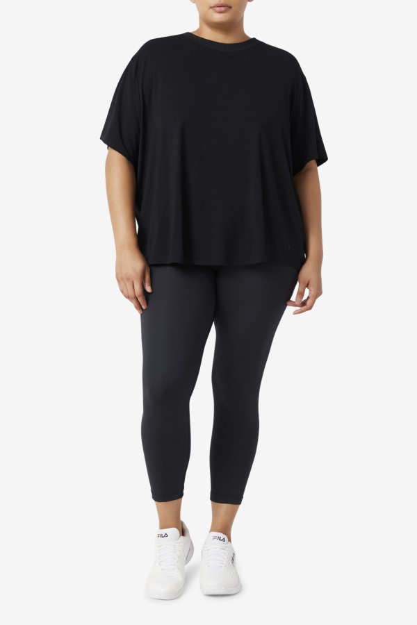 Black Fila Fi-Lux Short Sleeve Top