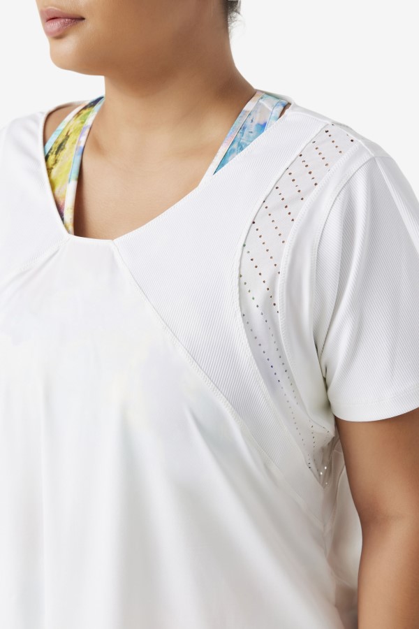Fila Uplift Textured Short Sleeve Top White