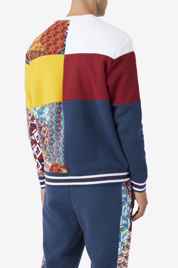 Fila Hansi Sweatshirt Ocean/Rhubarb/White