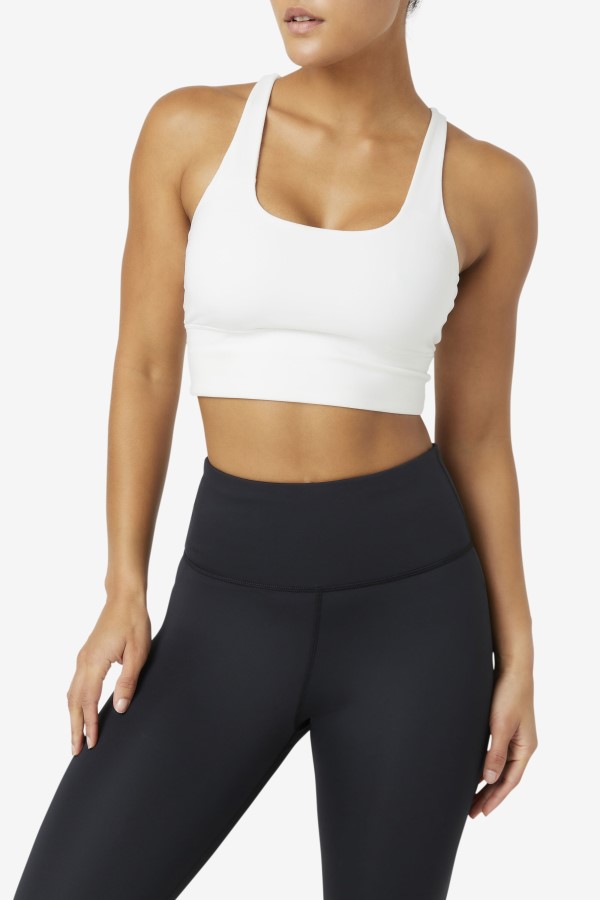 White Uplift Cross Back Bra Top Fila