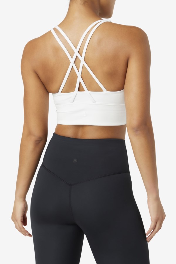 White Uplift Cross Back Bra Top Fila