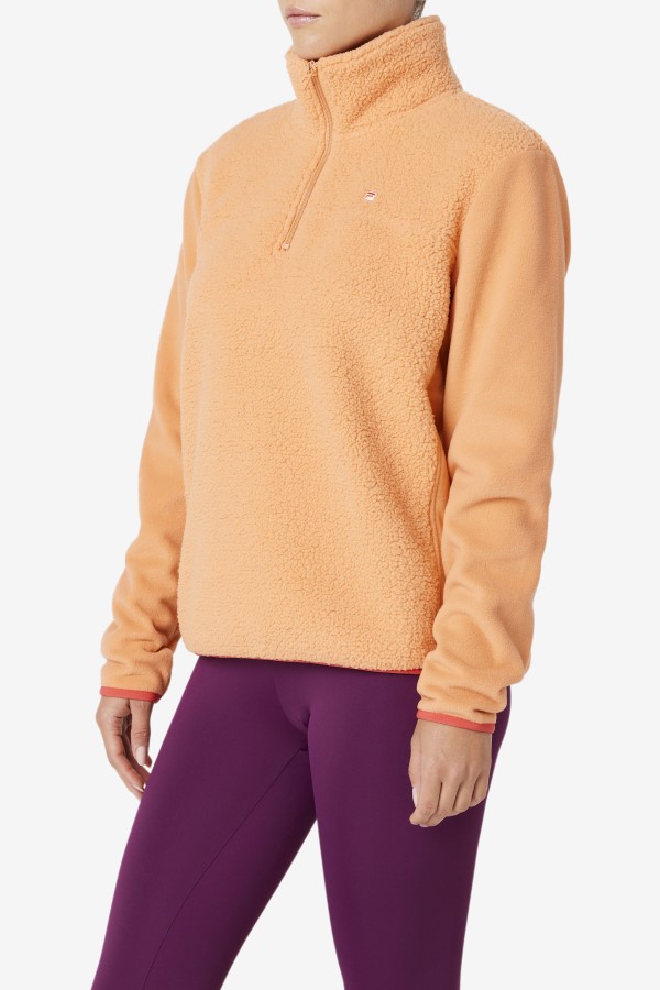 Orange/Cayenne Meadow Quarter Zip Pullover Fila