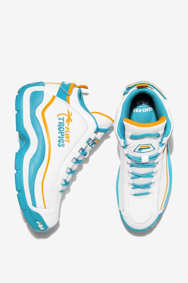 White/Teal/Zinnia Fila Men\'s Grant Hill 2 x Semi-Pro Special