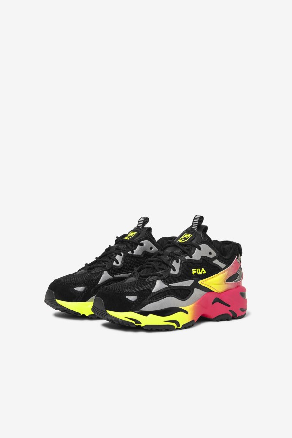 Fila Black/Yellow/Deep Pink Big Kids\' Ray Tracer Apex