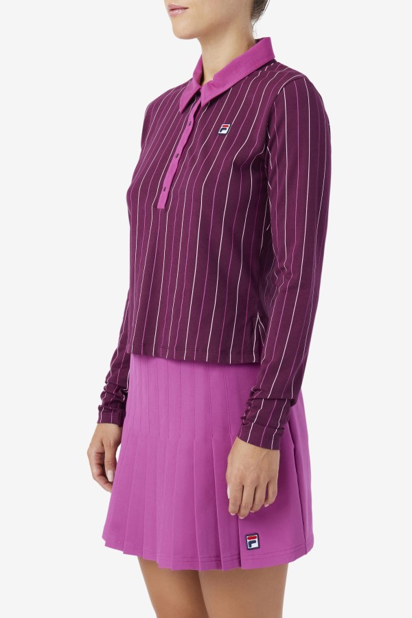 Fila Jada Long Sleeve Polo Grape Wine/Rouge/Potpourri