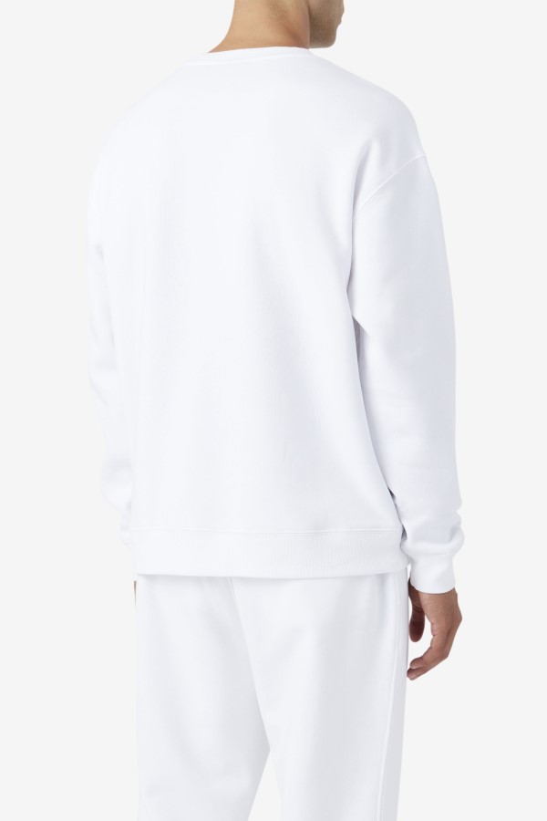 White Fila 2Pac Fleece Patch Crew