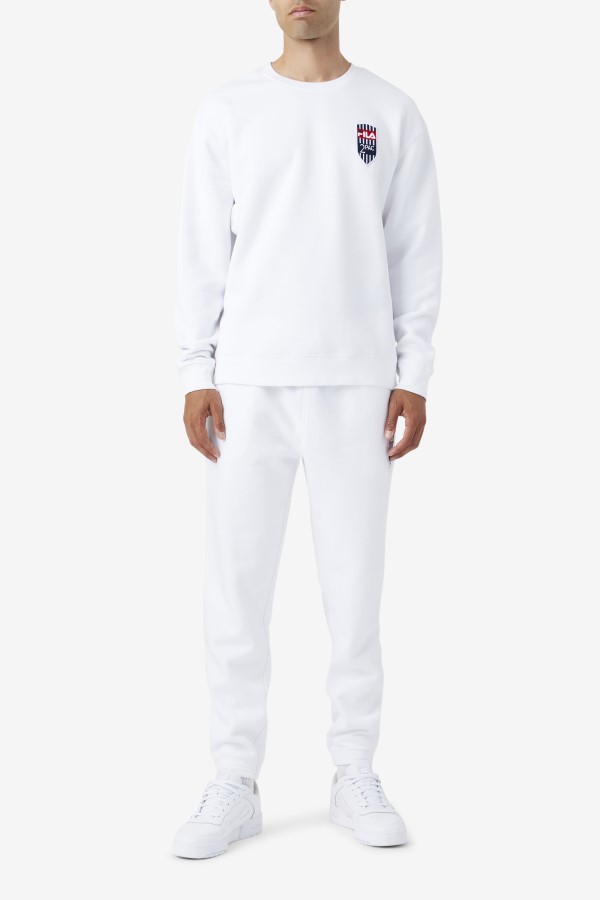 White Fila 2Pac Fleece Patch Crew