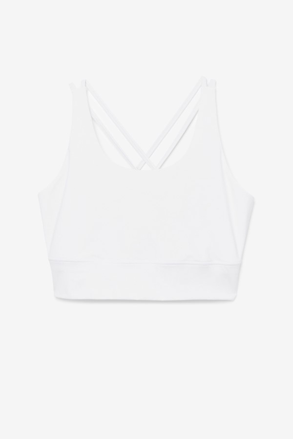 Uplift Cross Back Bra Top Fila White