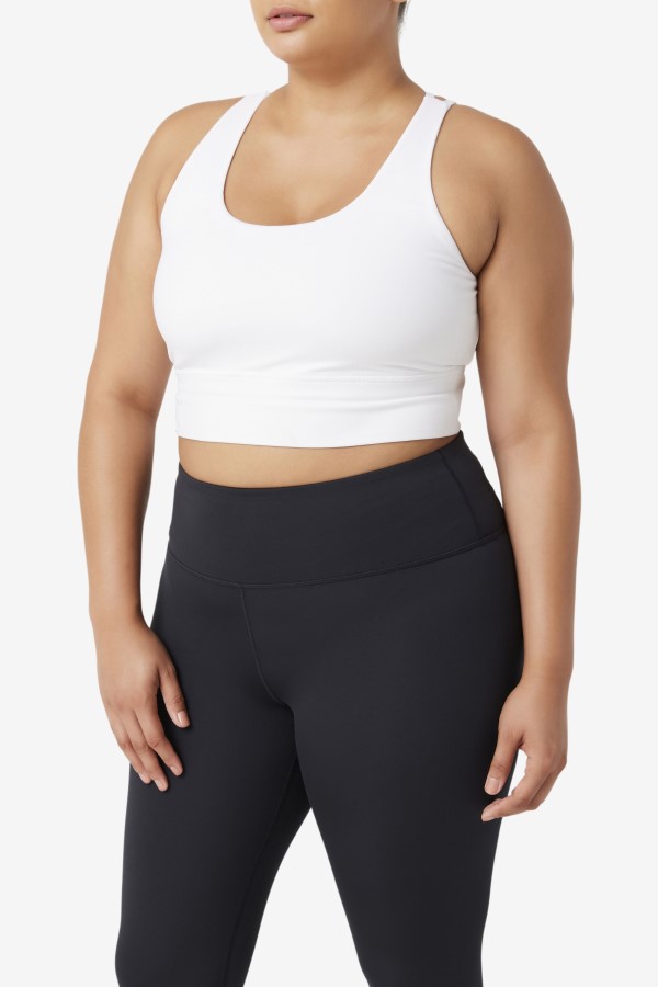 Uplift Cross Back Bra Top Fila White