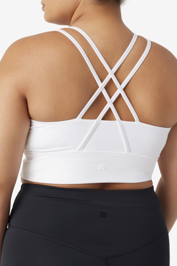 Uplift Cross Back Bra Top Fila White