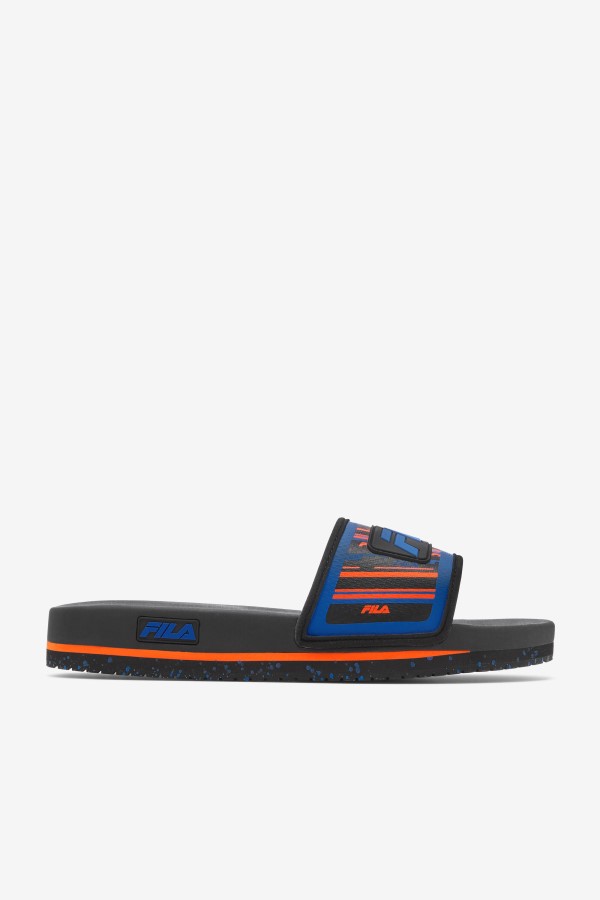 Black/Blue/Red Orange Fila Men's Lunar Slide