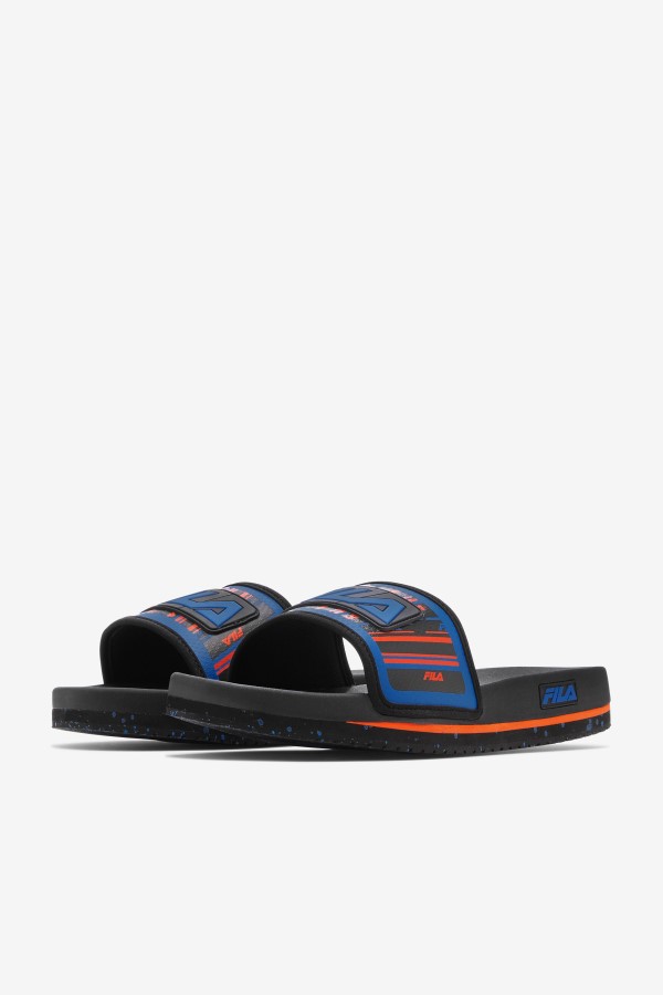 Black/Blue/Red Orange Fila Men\'s Lunar Slide