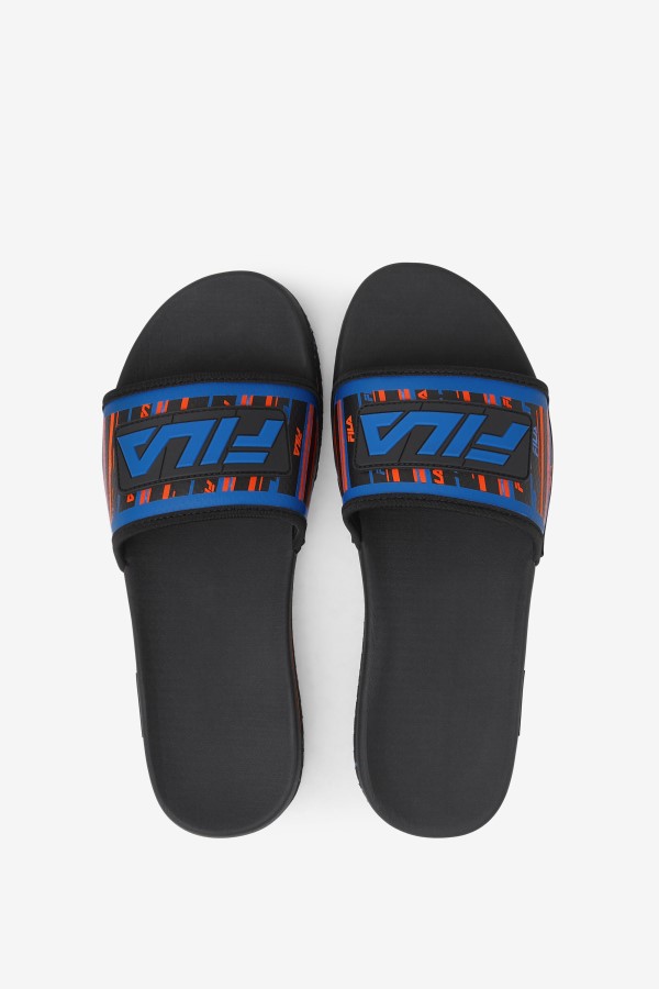 Black/Blue/Red Orange Fila Men\'s Lunar Slide