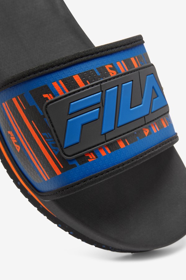 Black/Blue/Red Orange Fila Men\'s Lunar Slide