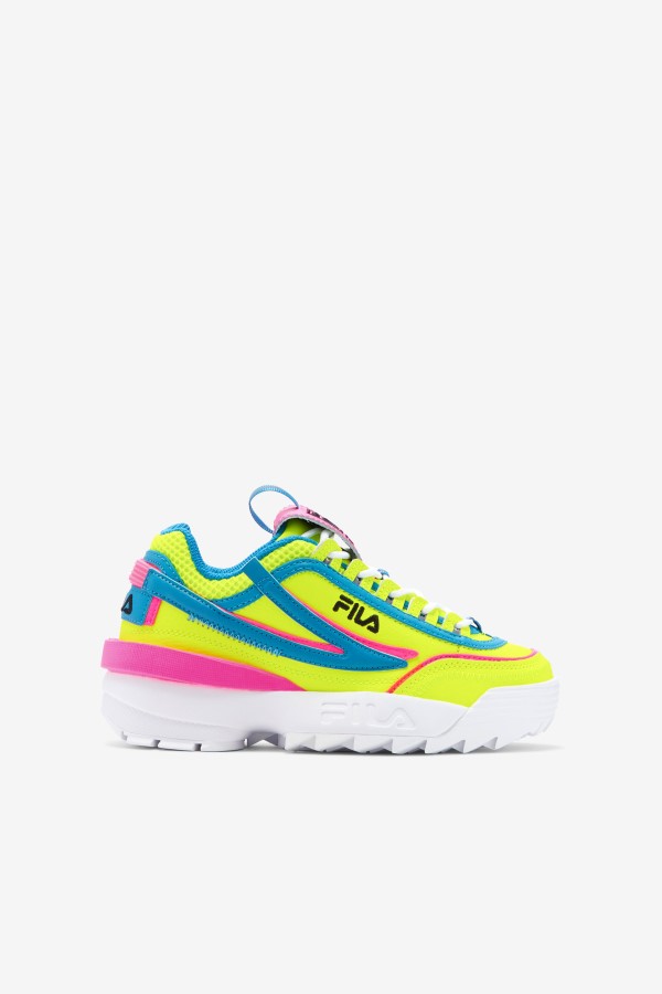 Fila Big Kids' Disruptor 2 Exp Yellow/Atomic Blue/Pink