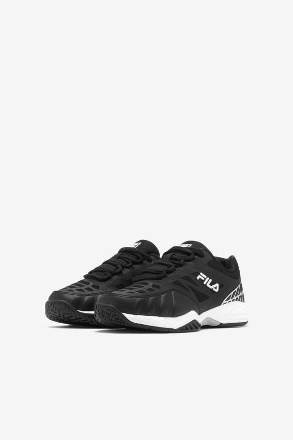 Kids\' Axilus Jr Fila Black/White/Metallic Silver
