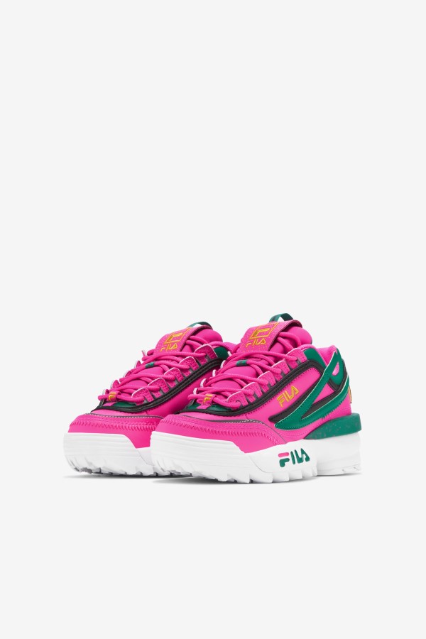 Fila Big Kids\' Disruptor 2 EXP Pink Glo/Green/Gold