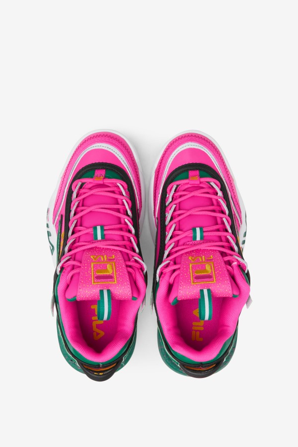 Fila Big Kids\' Disruptor 2 EXP Pink Glo/Green/Gold