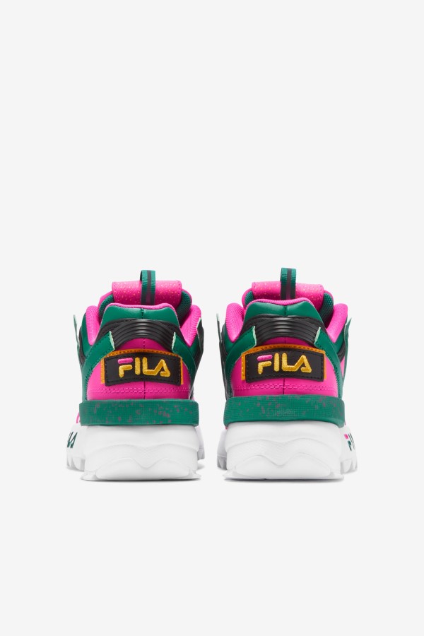 Fila Big Kids\' Disruptor 2 EXP Pink Glo/Green/Gold