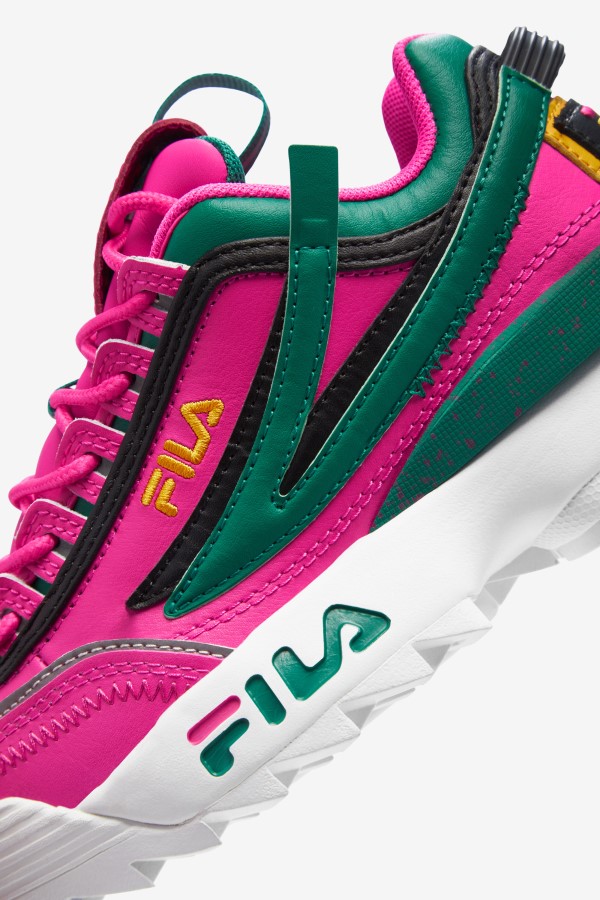 Fila Big Kids\' Disruptor 2 EXP Pink Glo/Green/Gold