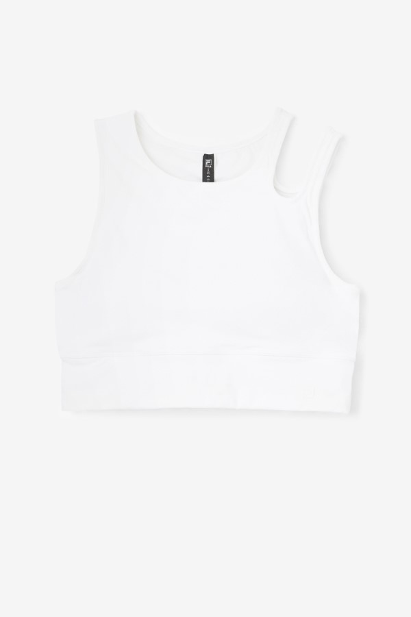 White Uplift Slice Crop Bra Top Fila