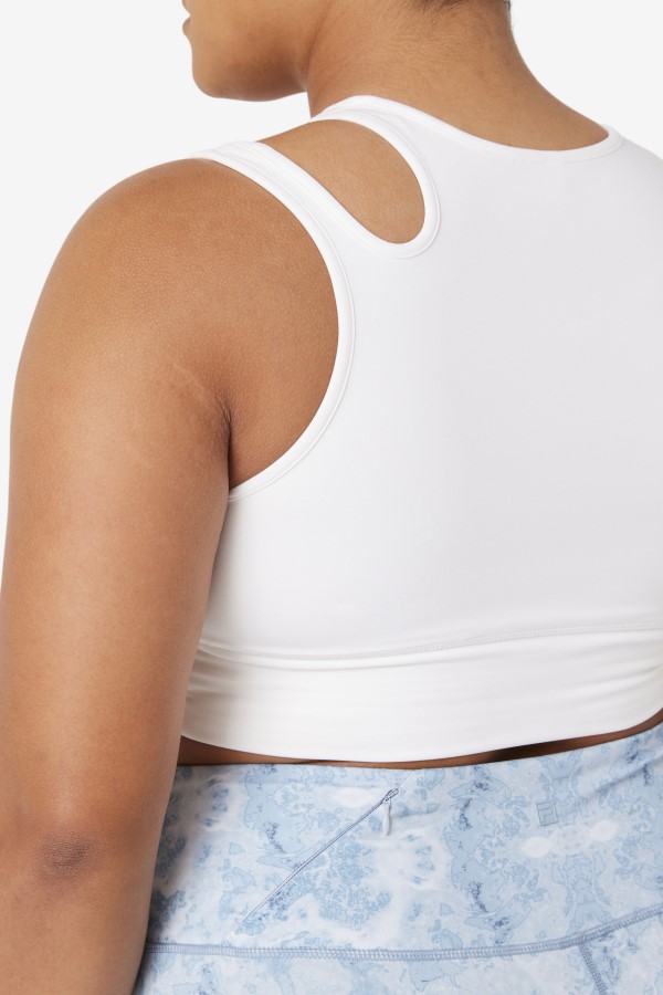 White Uplift Slice Crop Bra Top Fila