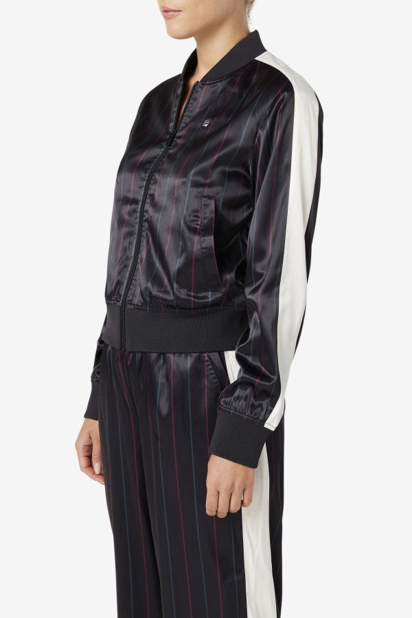 Farah Satin Track Jacket Fila Black/Tofu