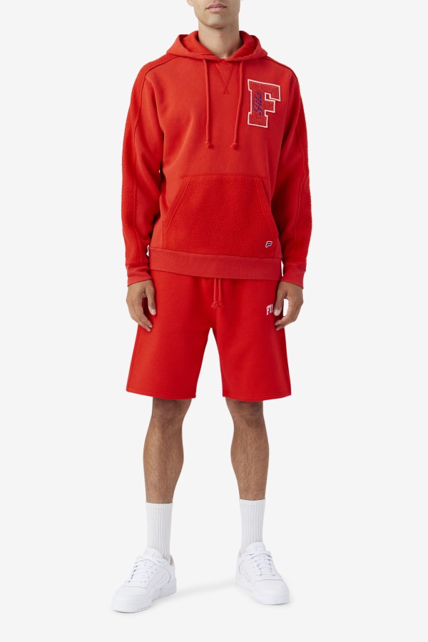 Fiery Red/Blue Fila Bryson Vintage Wash Hoodie
