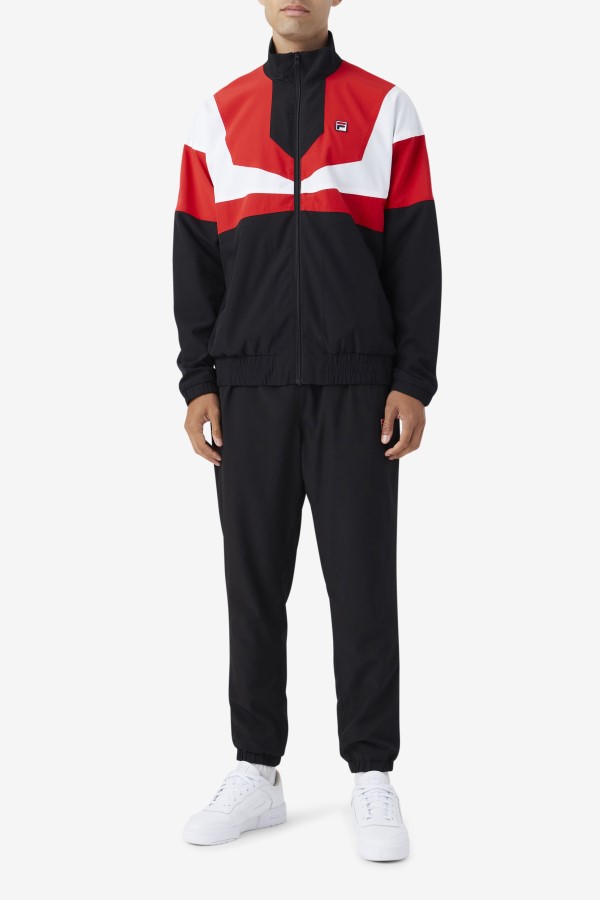Black/Red/White Fila Amar Track Jacket