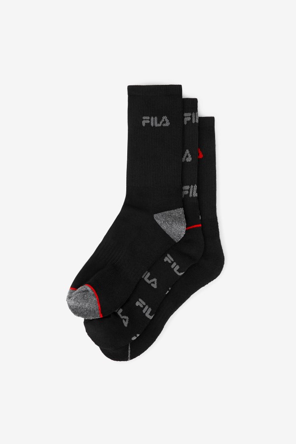 Fila Kids\' Crew Sock 6-Pack Black