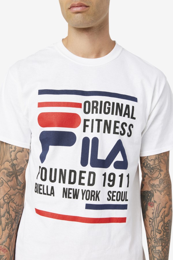 White/Navy/Red Original Fitness Tee Fila