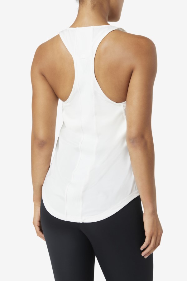 Uplift Textured Racerback Tank Top Fila White