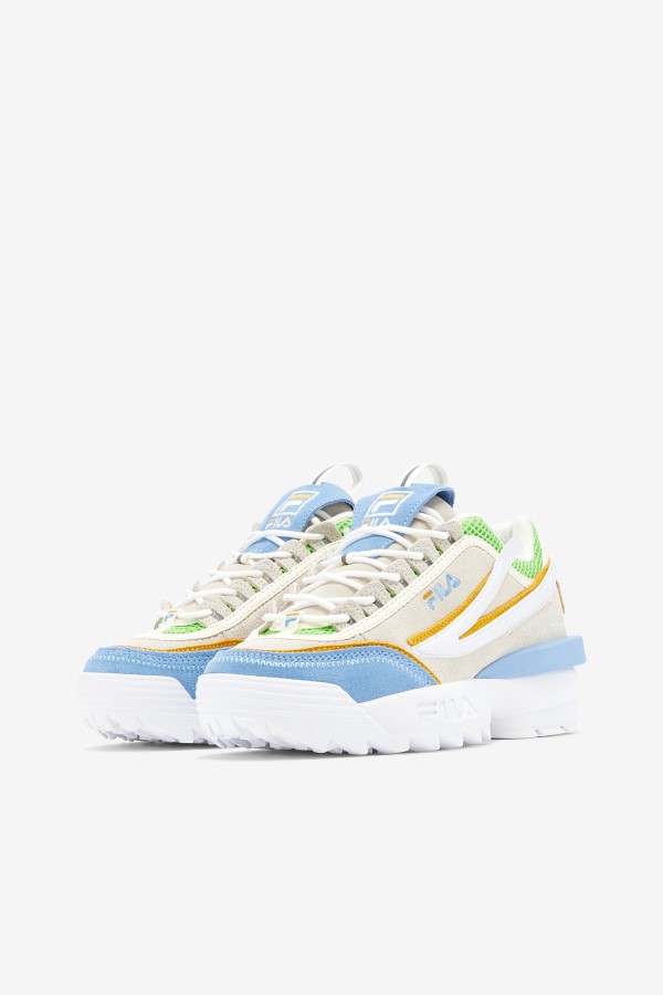 White/Dusk Blue/Jasmine Green Fila Women\'s Disruptor 2 EXP