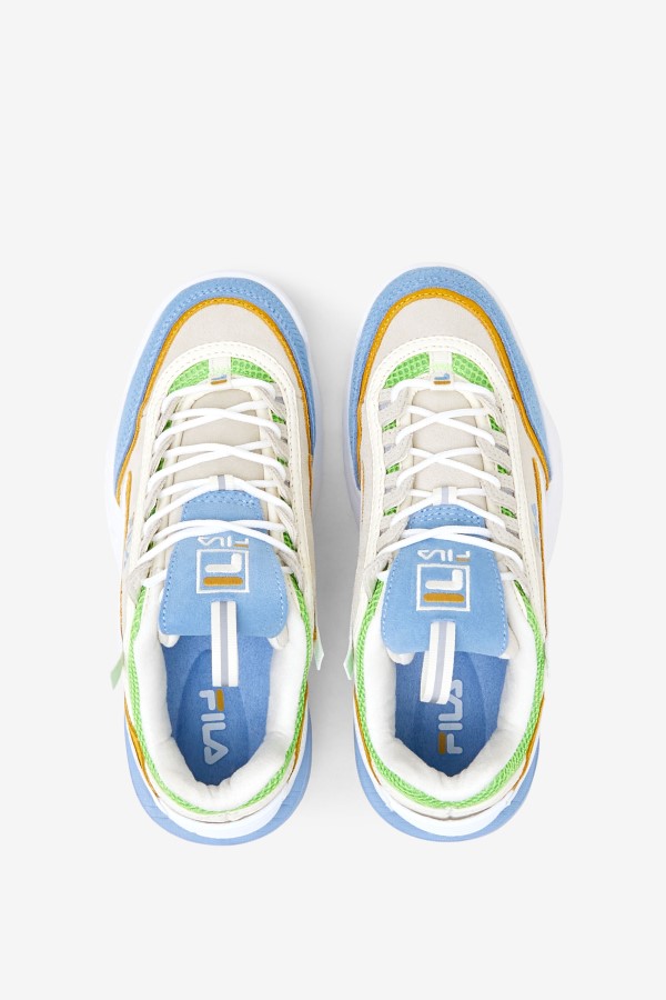 White/Dusk Blue/Jasmine Green Fila Women\'s Disruptor 2 EXP