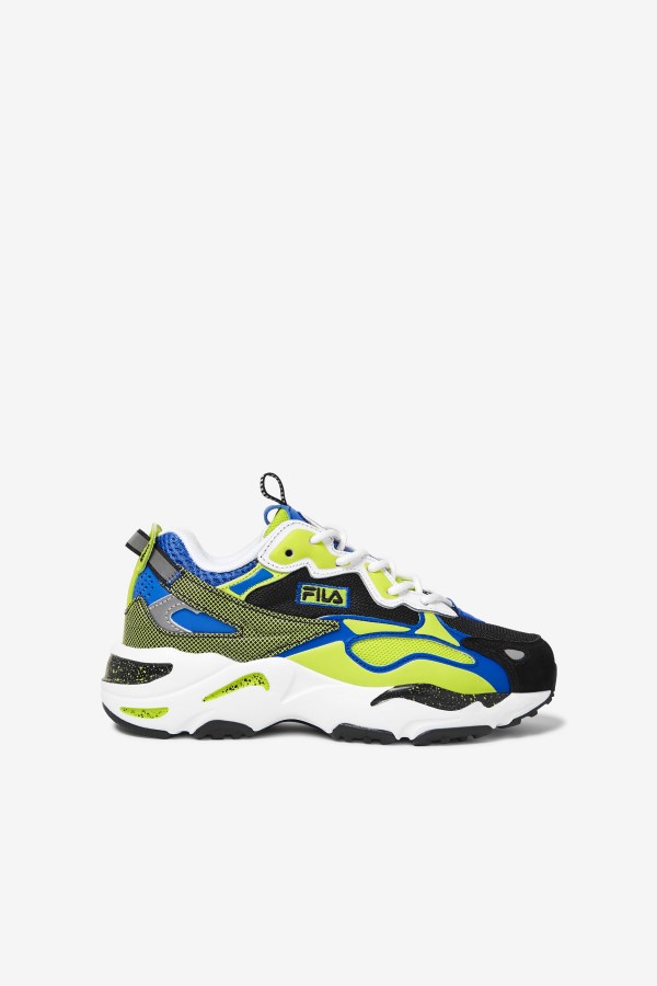 Fila Big Kids' Ray Tracer Apex White/Black/Lime Punch