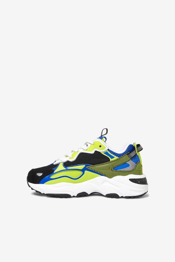 Fila Big Kids\' Ray Tracer Apex White/Black/Lime Punch