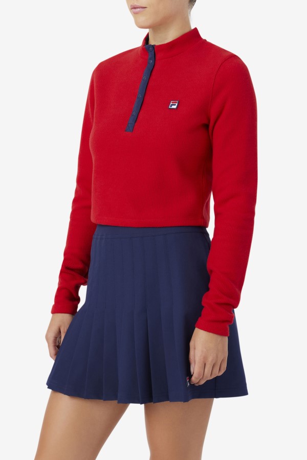 Fila Red Josie Half Zip Top