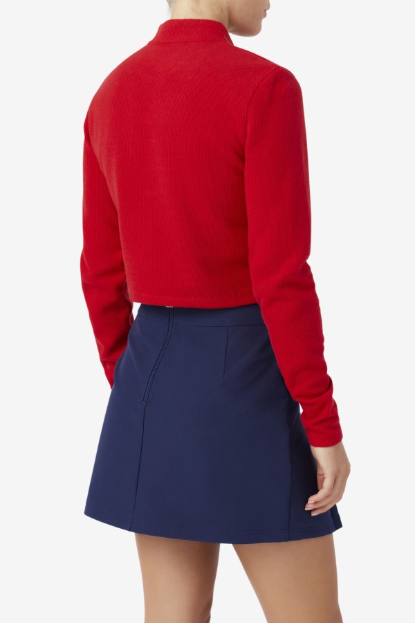 Fila Red Josie Half Zip Top